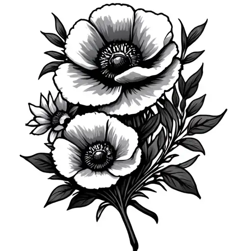 marine corp rank shoulder patch poppy flower wreath tattoo design idea