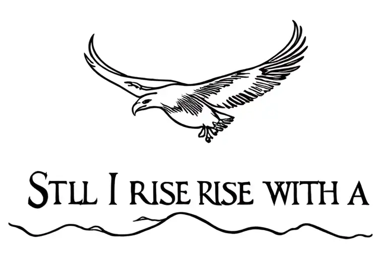 Still I rise with a bird flying eagle tattoo design idea