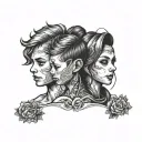 boy and girl cousin relationship  tattoo design idea