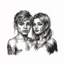 boy and girl cousin relationship  tattoo design idea