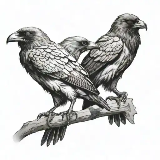 2 headed crow tattoo design idea