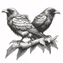 2 headed crow tattoo design idea
