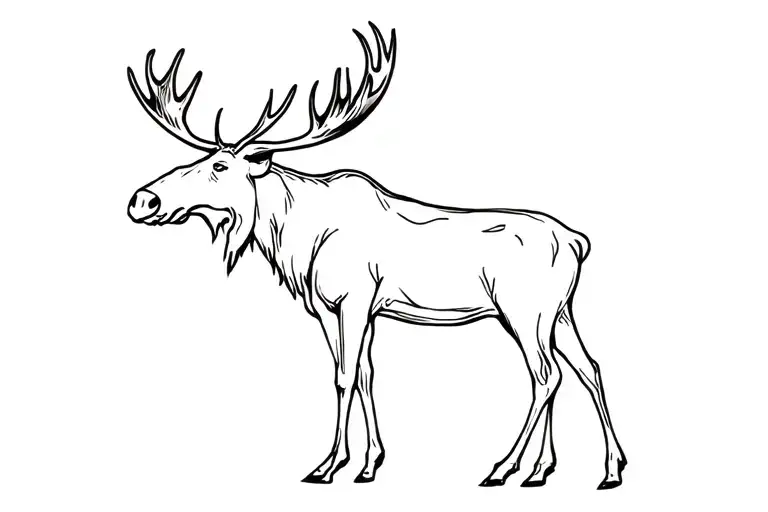 moose standing tattoo design idea
