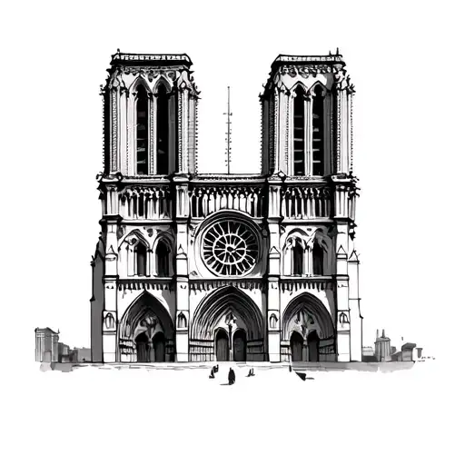 Notre Dame Cathedral tattoo design idea