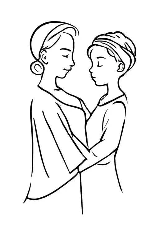 love of grandmother and grandson tattoo design idea