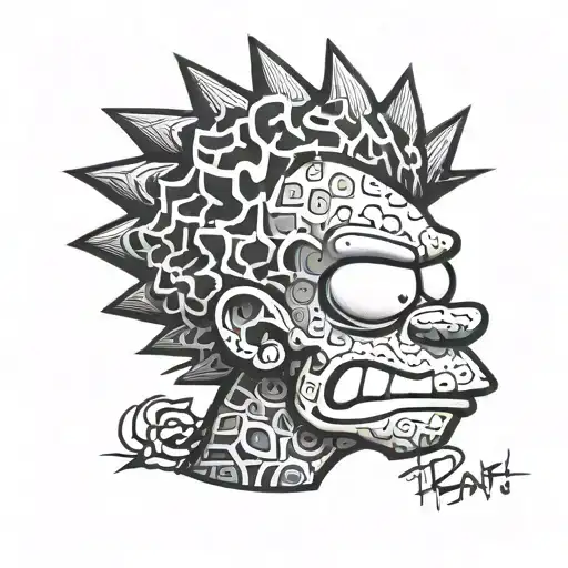 Bart Simpson face tattoo design idea
