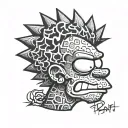 Bart Simpson face tattoo design idea