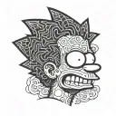 Bart Simpson face tattoo design idea
