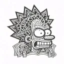 Bart Simpson face tattoo design idea