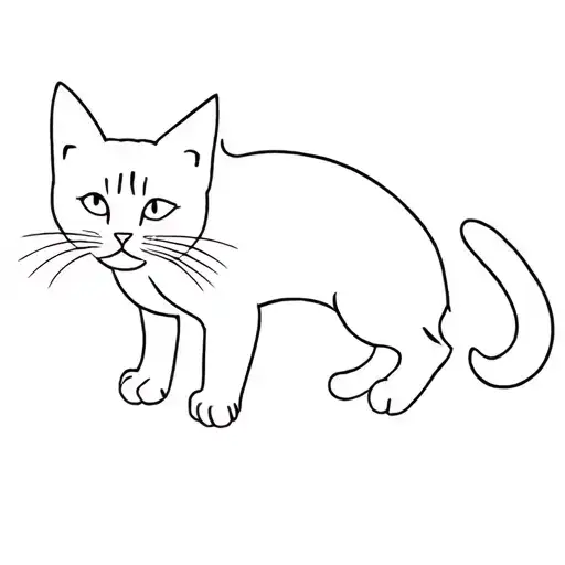 timeline tabby cat with white paws tattoo design idea