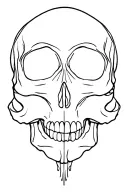 organic skull tattoo design idea