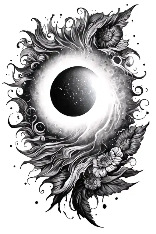 solar eclipse tattoo design idea