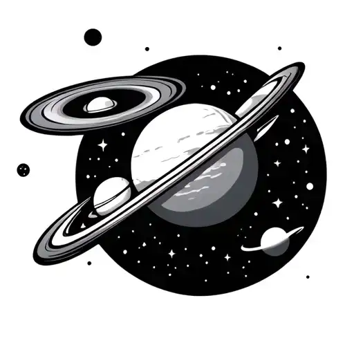 pharmacy symbol with planets tattoo design idea