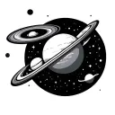 pharmacy symbol with planets tattoo design idea