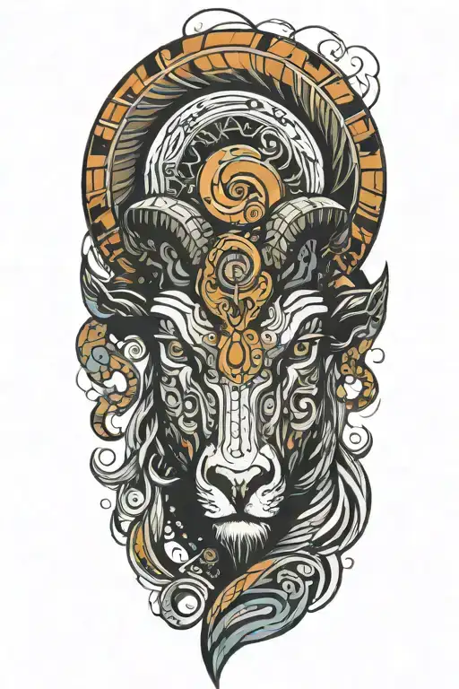 aries zodiac head emerging stronger tattoo design idea