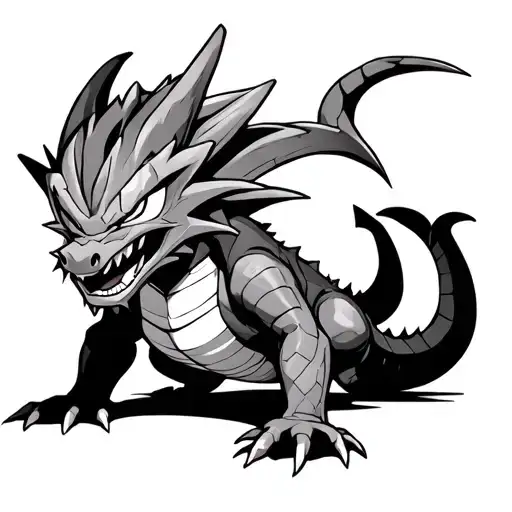 dragon ball dragon crawling from the ground tattoo design idea