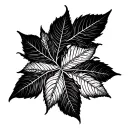 tree leaf intertwined tattoo design idea