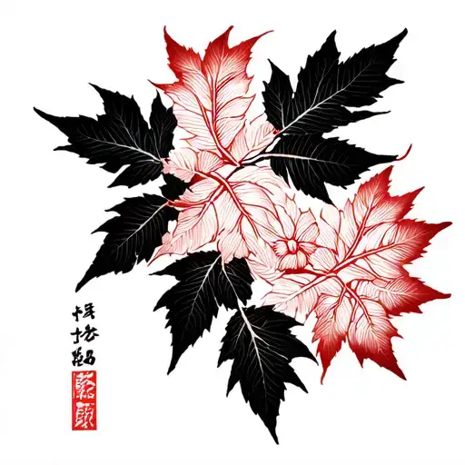 tree leaf intertwined tattoo design idea