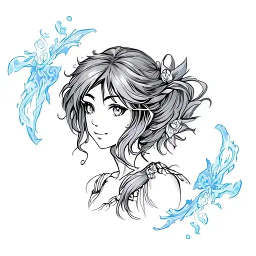 aerith holy lifestream tattoo design idea