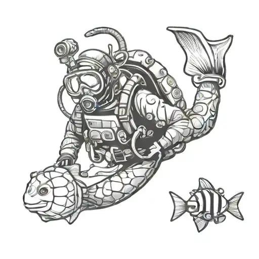 scuba diving tattoo design idea