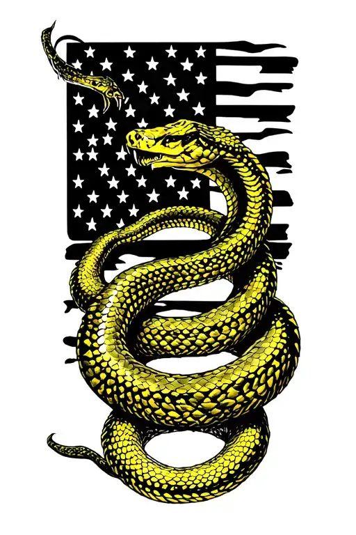 don't tread on me snake patriot yellow 2nd amendment tattoo design idea