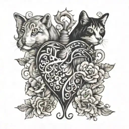 cohen, eli and bailey in heart design tattoo design idea