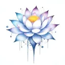 add trajectories surrounding lotus. use dark space themed color darken all the pedals. add floating space debris  tattoo design idea