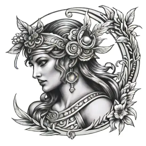 Athena goddess tattoo design idea