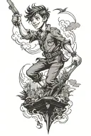 Peter Pan to die would be an awfully big adventure tattoo design idea