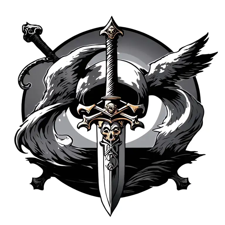 pirate sword of peace and nights templer back tottoo tattoo design idea