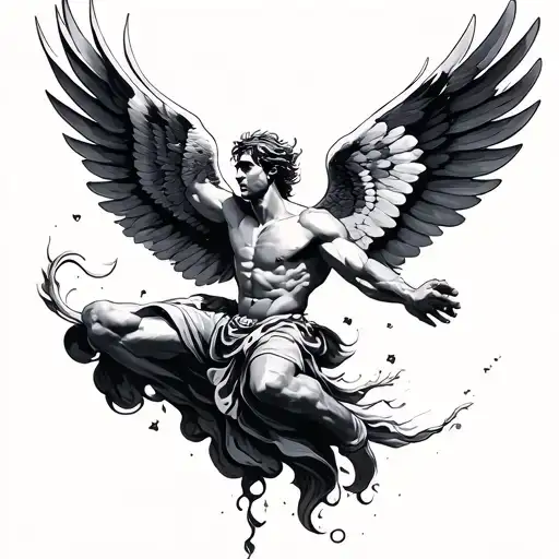icarus falling tattoo design idea