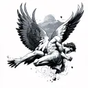 icarus falling tattoo design idea