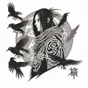 ITACHI UCHIHA WITH CROWS tattoo design idea