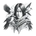 ITACHI UCHIHA WITH CROWS tattoo design idea