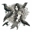 ITACHI UCHIHA WITH CROWS tattoo design idea