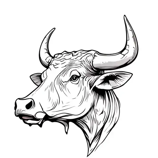 bull head tattoo design idea