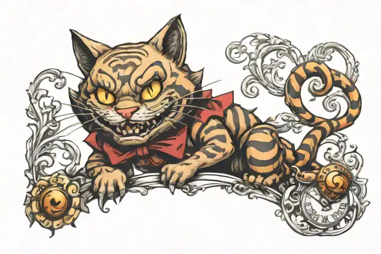 Cheshire from Alice in Wonderland tattoo design idea