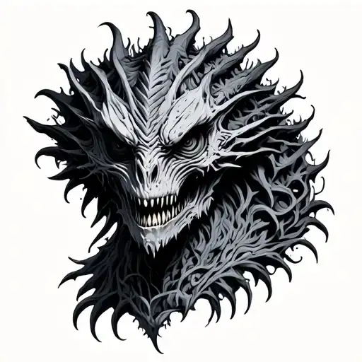 demogorgon head tattoo design idea