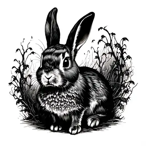 horror rabbit dark evil tattoo design idea