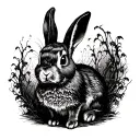 horror rabbit dark evil tattoo design idea