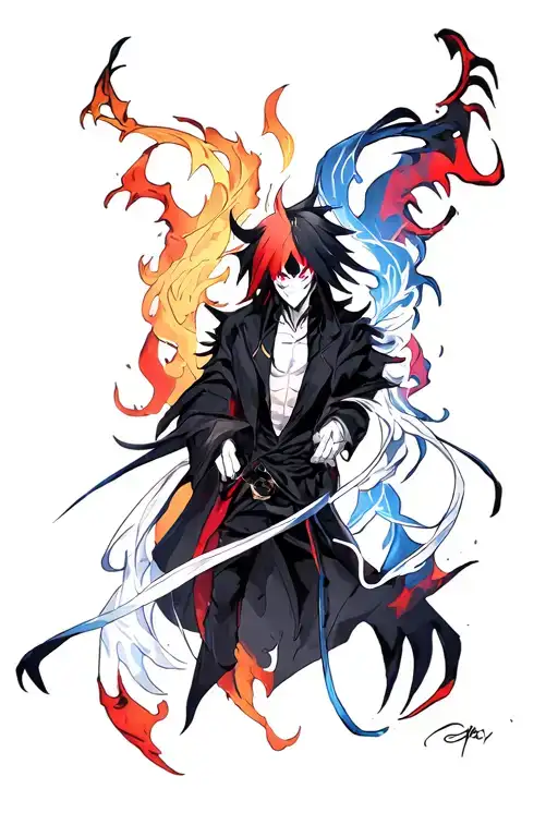 Ichigo Vasto and Ulquiorra Second Stage tattoo design idea