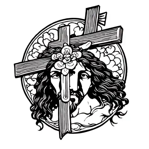 Jesus cross tattoo design idea