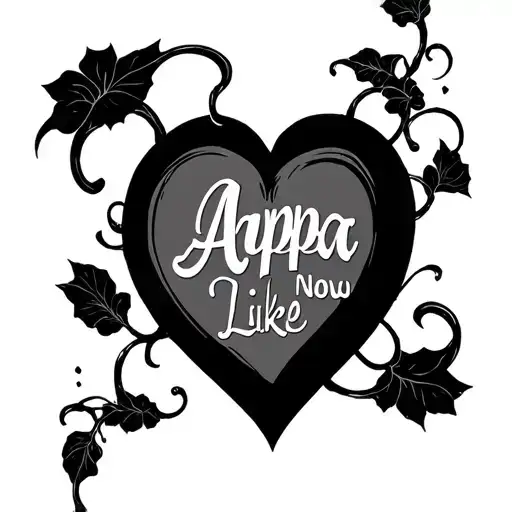 "Appa Now Like" heart tattoo design idea