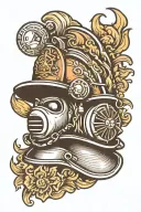 firefighter helmet tattoo design idea