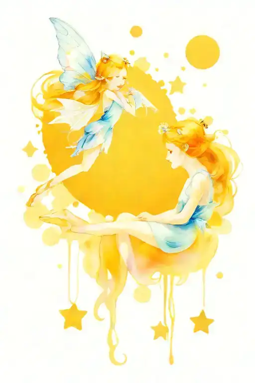 smile now cry later fairy tattoo design idea