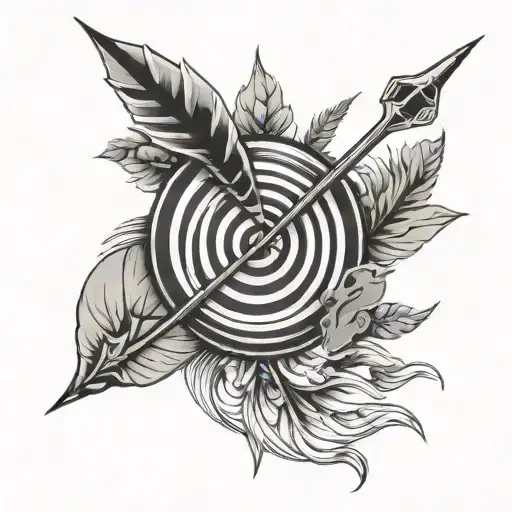 Darts arrow one line art tattoo tattoo design idea