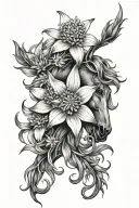Edelweiss flower tattoo horsehead inspired tattoo design idea