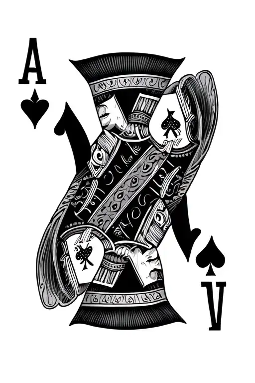 king of spades card tattoo design idea