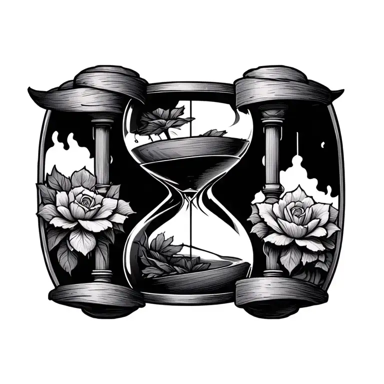 hourglass tattoo design idea