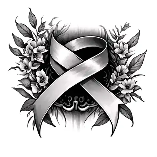 uterine cancer ribbon tattoo design idea